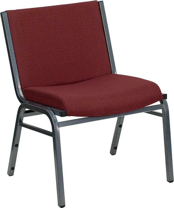 HUSKY Seating® 1000 LB Big and Tall Extra Wide Fabric Stack Chair-Burgundy