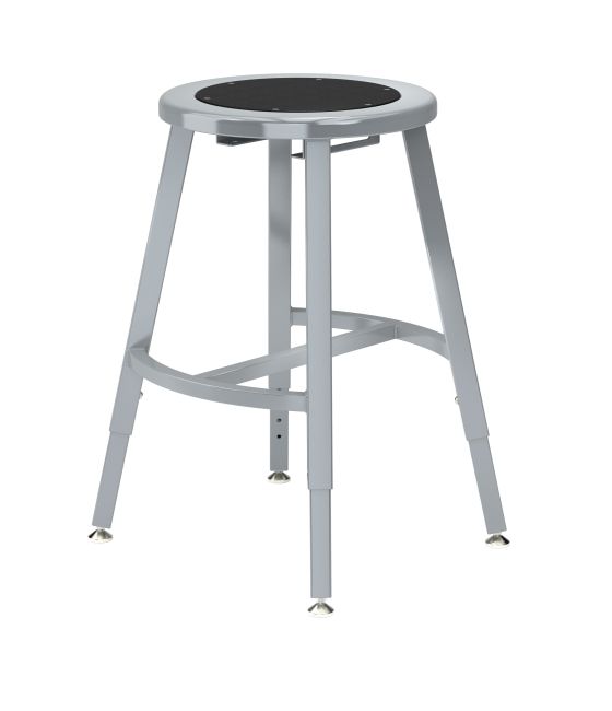 NPS® 18-26" Height Adjustable Titan 1000 LB Stool, Black Steel Seat, Grey Frame