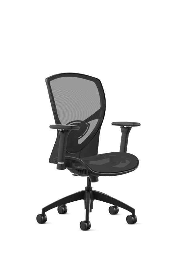 9to5 Seating Theory All Mesh Mid-Back 300 LB Office Chair, Full Synchro Control, Height & Width Adjustable and Pivot Arms