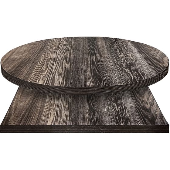 Charred Dark Wash Reclaimed Design Table Top - 36" Round x 1.125"