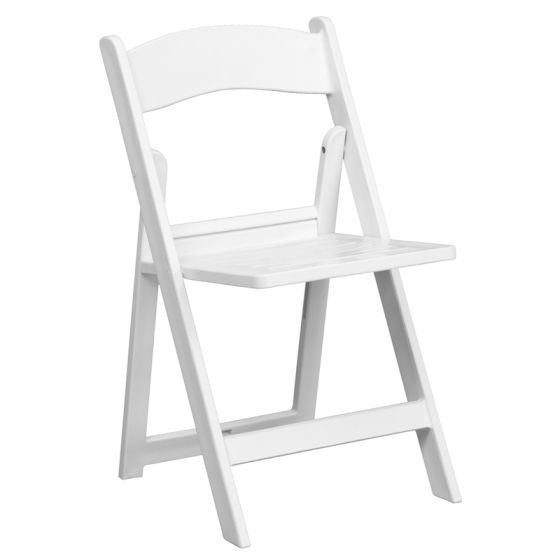 2 PACK HUSKY Seating® 800 lb. White Commercial Resin Folding Event Chair with Slat Seat