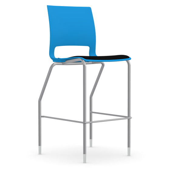 9to5 Seating Vox 300 LB Bar Height Stool, Upholstered Seat, Armless
