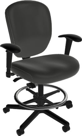 Sitmatic Posh Operational Wide Seat Mid Back 550 LB Medium Height Drafting Stool  with Seat Slider, Synchronized Rocking, & Adjustable Arms