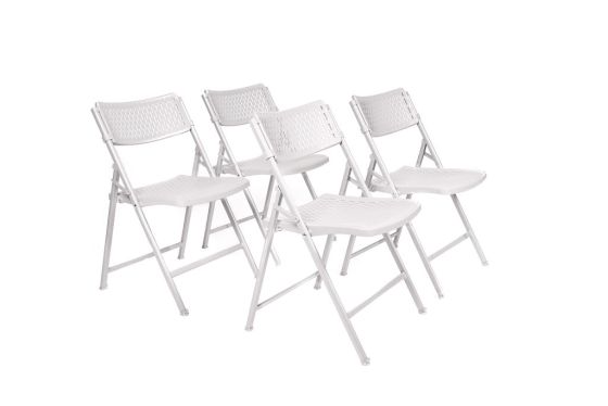 4 PACK HUSKY Seating® 1000 LB Oversized AirMax Folding Chair - White