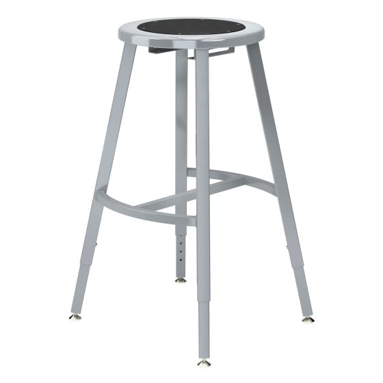 NPS® 24-32" Height Adjustable Titan 1000 LB Stool, Black Steel Seat, Grey Frame