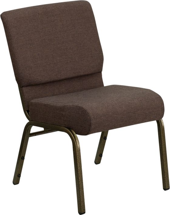 HUSKY Seating® 800 LB Heavy Duty Auditorium Stack Chair with Ganging - 21" Wide-Brown