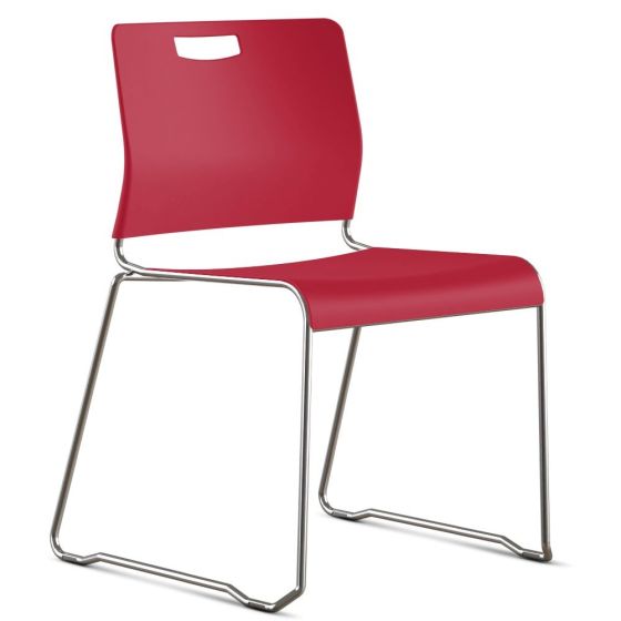 9to5 Seating Kelley 300 LB Sled Base Stacking Chair, Armless, All Plastic