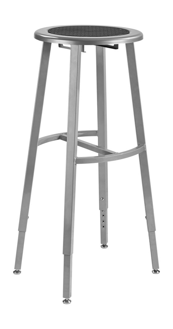 NPS® 30-38" Height Adjustable Titan 1000 LB Stool, Black Steel Seat, Grey Frame