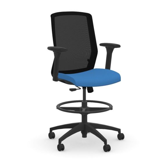 9to5 Seating Neo 300 LB Mesh Mid-Back Bar Height Office Stool with Simple Synchro-Tilt Control and Height & Width Adjustable Arm with Pivot & Swivel Pad