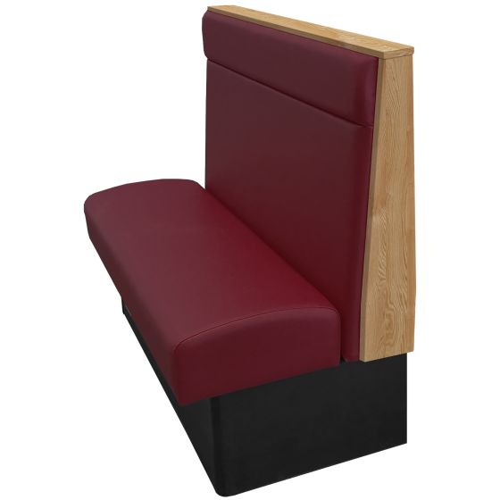 Victor Restaurant Booth with Comfort Head Rest and Oak Engineered Wood Top and Side Caps - Single - 30" W