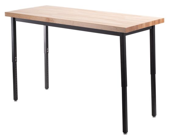 Heavy Duty 500 LB Adjustable All-Purpose Table - Butcher Block Top - 24" W x 72" L