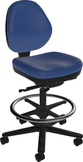 Sitmatic GoodFit® 450 LB 24/7 ESD Adjustable Low Back Tall Height Drafting Stool with Small Seat, Rocking & Seat Depth Adjustment