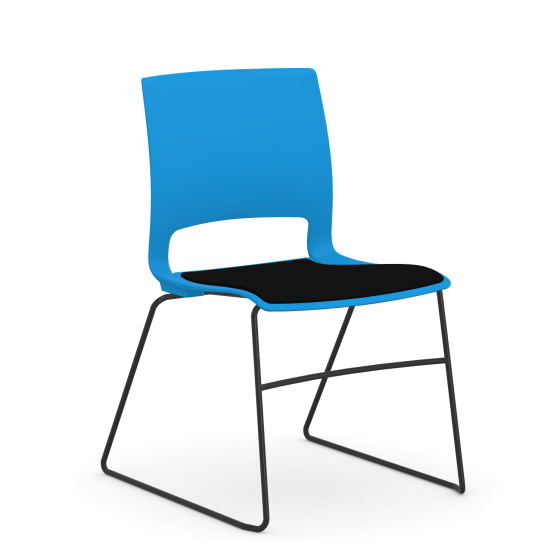 9to5 Seating Vox 300 LB Sled Base Stacking Guest Chair, Upholstered Seat, Armless