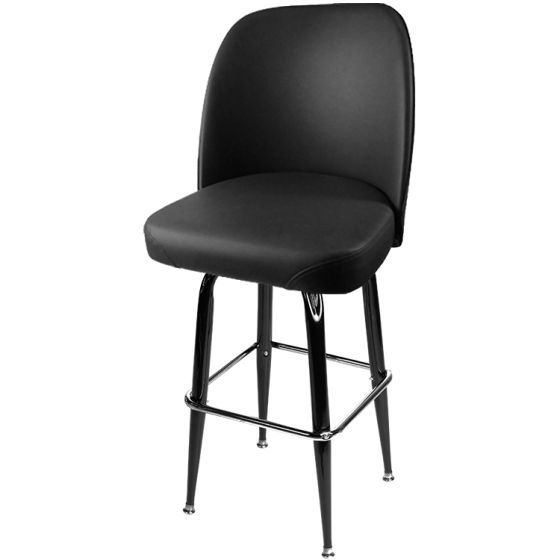 Oversized XL Bucket 500 LB Bar Stool with Gloss Black Square Swivel Frame