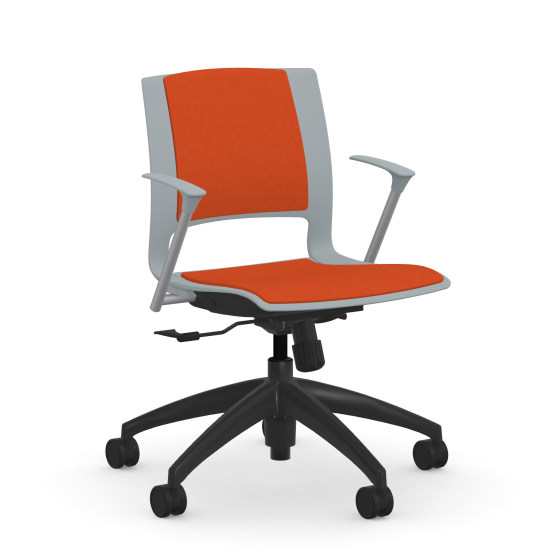 9to5 Seating Vox 300 LB Swivel Tilt Task Chair, Fully Upholstered, Cloud Gray Arms