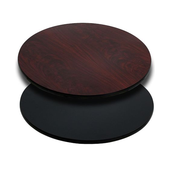 Pro-Tough Commercial Reversible Black Or Mahogany Round Table Top -30" D