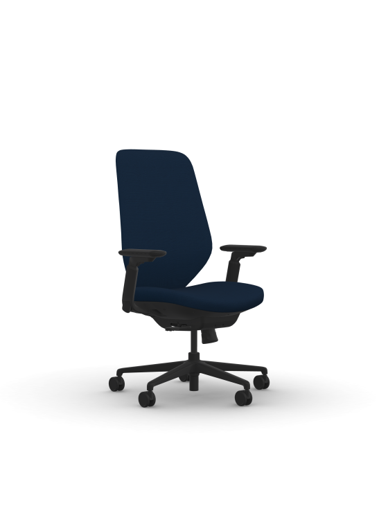 9to5 Seating Tori High-Back 300 LB Office Chair, Simple-Synchro Control, Upholstered Back, Height Adjustable Arms