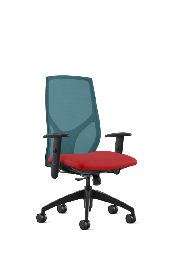 9to5 Seating Vault Mesh Mid-Back 300 LB Office Chair, Adjustable Back, Seat Slider, Simple Synchro-Tilt Control, 4-Way Adjustable Black Arm