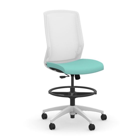 9to5 Seating Neo 300 LB Mesh Mid-Back Counter Height Office Stool with Simple Synchro-Tilt Control, Armless