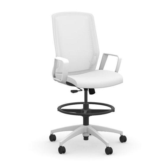 9to5 Seating Neo 300 LB Mesh Mid-Back Counter Height Office Stool with Simple Synchro-Tilt Control and Loop Arms