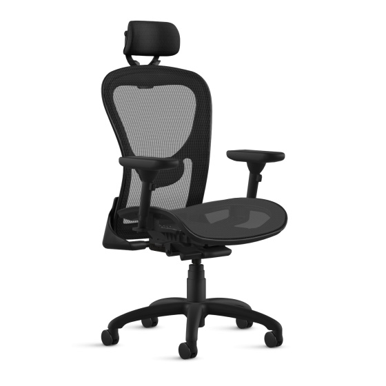 9to5 Seating Strata All Mesh High-Back 300 LB Office Chair with Headrest, Synchro-Tilt Control, Height & Width Adjustable Pivot Slide Arm