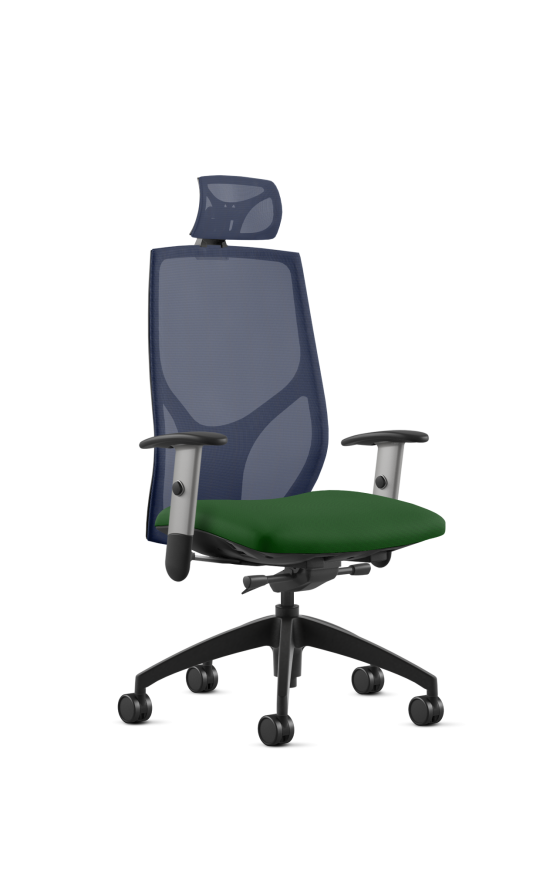 9to5 Seating Vault Mesh High-Back 300 LB Office Chair, Adjustable Back, Seat Slider, Enhanced Knee Tilt Control, 4-Way Adjustable Silver Arm