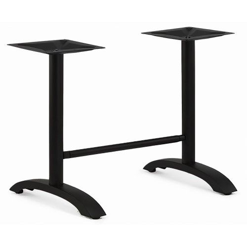 Black Aluminum Folding Restaurant Table Base, 30” x 23”, Standard Height
