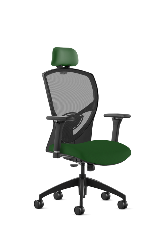9to5 Seating Theory High-Back 300 LB Executive Office Chair, Mesh Back, Upholstered Seat, Simple Synchro Control, Height & Width Adjustable and Pivot Arms