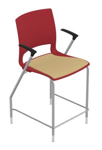 9to5 Seating Vox 300 LB 24 in. Counter-Height Stool - Upholstered Seat