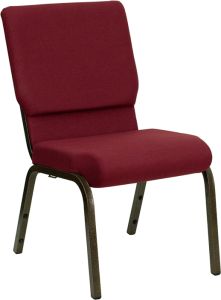 HUSKY Seating® 800 LB Heavy Duty Stacking & Ganging Auditorium Chair - Gold Vein-Burgundy