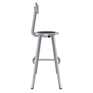 NPS® 30" Titan 1000 LB Stool, Black Steel Seat and Backrest, Grey Frame