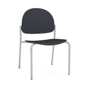 Lesro Chat 300 LB Heavy Duty Reception and Waiting Room Armless Round Back Guest Chair with Plastic Seat & Back and Metal Frame