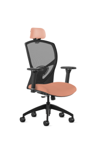 9to5 Seating Theory High-Back 300 LB Executive Office Chair, Mesh Back, Upholstered Seat, Simple Synchro Control, Height Adjustable and Pivot Arms