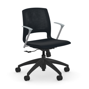 9to5 Seating Dash 300 LB Swivel Tilt Task Chair with Plastic Back, Cloud Gray Arms