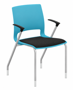 9to5 Seating Vox 300 LB Four-Leg Stacking Chair - Upholstered Seat