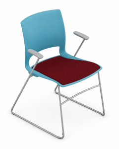 9to5 Seating Vox 300 LB Sled-Base Stacking Chair - Upholstered Seat