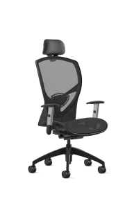 9to5 Seating Theory All Mesh High-Back 300 LB Executive Office Chair, Synchro-Tilt Control, Silver Four-Way Adjustable Arms