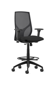 9to5 Seating Vault Mesh Mid-Back Counter Height 300 LB Office Stool, Adjustable Back, Seat Slider, Simple Synchro Tilt Control, 8-Way Adjustable Arm