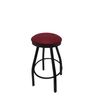 Heavy Duty SlimLine 500 LB Button Top Swivel Bar Stool with Black Powder Coat Frame - Wine Vinyl