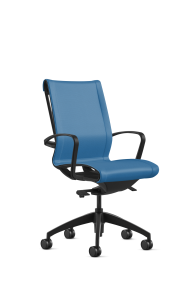 9to5 Seating Cydia 300 LB Upholstered High-Back Executive Office Chair, Knee Tilt Control, Soft Touch Polyurethane Arms