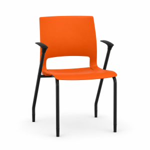 9to5 Seating Vox 300 LB Four-Leg Stacking Chair - All Plastic
