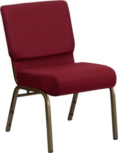 HUSKY Seating® 800 LB Heavy Duty Auditorium Stack Chair with Ganging - 21" Wide-Burgundy