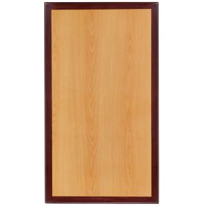 Pro-Tough Commercial Two-Tone Cherry & Mahogany Rectangular Table Top -30" W x 42" L