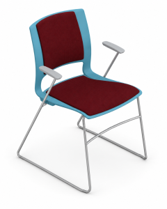9to5 Seating Vox 300 LB Sled-Base Stacking Chair - Fully Upholstered