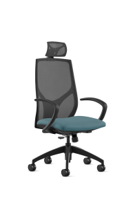 9to5 Seating Vault Mesh High-Back 300 LB Office Chair, Adjustable Back, Seat Slider, Simple Synchro-Tilt Control, Black Soft Touch C Shape Arms