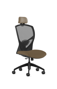 9to5 Seating Theory High-Back 300 LB Executive Office Chair, Mesh Back, Upholstered Seat, Simple Synchro Control, Armless
