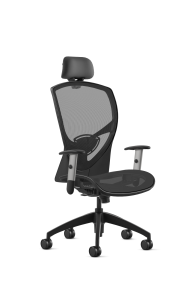9to5 Seating Theory All Mesh High-Back 300 LB Executive Office Chair, Full Synchro Control, Silver Four-Way Adjustable Arms