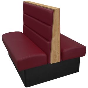 Irwin Restaurant Booth with Horizontal Channel Back and Oak Engineered Wood Top and Side Caps - Double - 48" W