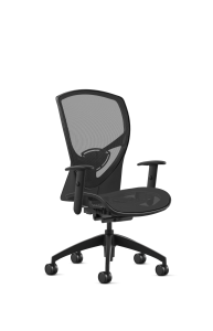 9to5 Seating Theory All Mesh Mid-Back 300 LB Office Chair, Synchro-Tilt Control, Black Two-Way Adjustable Arms
