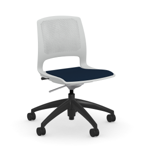 9to5 Seating Dash 300 LB Rocking Tilt Task Chair with Upholstered Seat, Armless